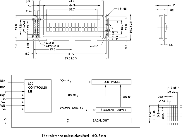 LCD- PC1602J